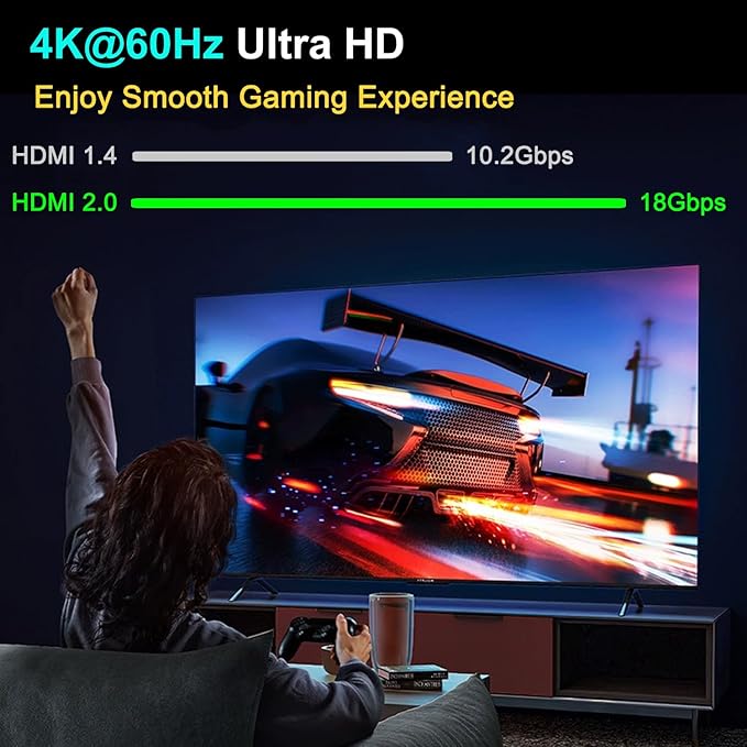 FlyroadUp HDMI Switch 4K@60Hz HDMI 2.0 Switcher 5 in 1 Out - Image 2