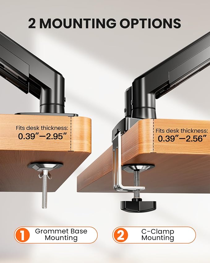 ErGear Dual Monitor Arm, Full Adjustable Monitor Mount - Image 3