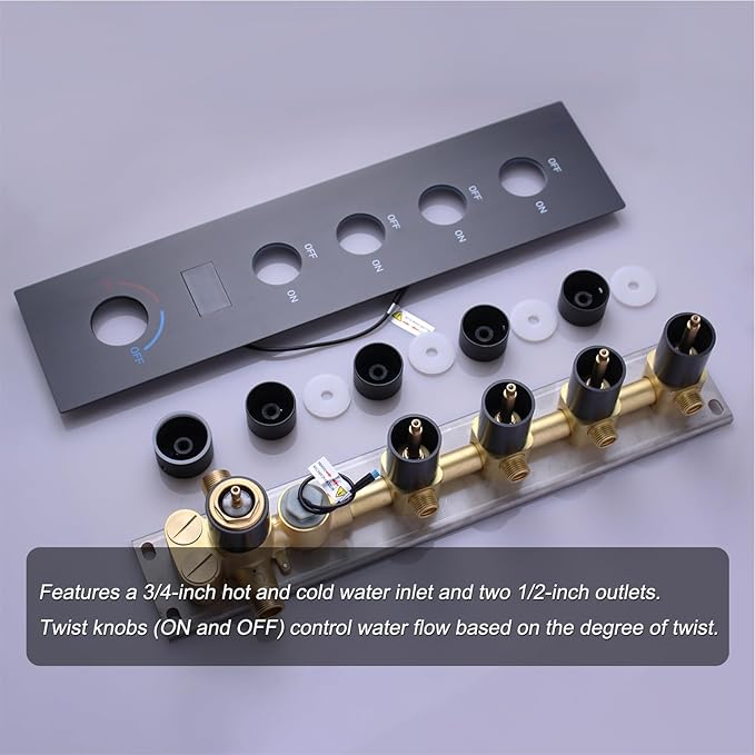 KATAIS Temperature Display Oil Rubbed Bronze Shower System, Push Button Shower - Image 7