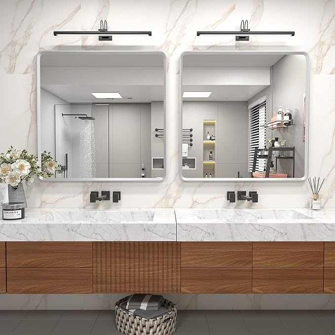 36x36 Square Silver Bathroom Mirror, Rounded Rectangle Bathroom Vanity Mirror - Image 7