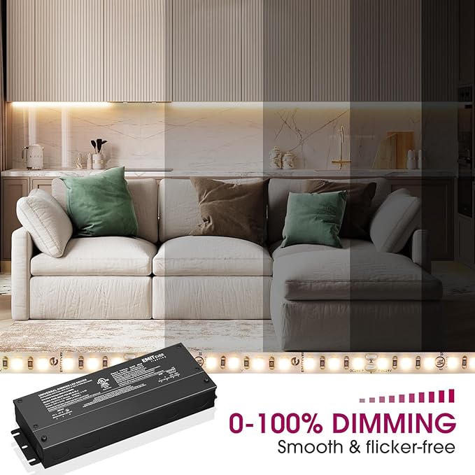 EMITEVER 192W Dimmable LED Driver, 24V 5-in-1 Dimmable Power Supply, 2-Channels - Image 4