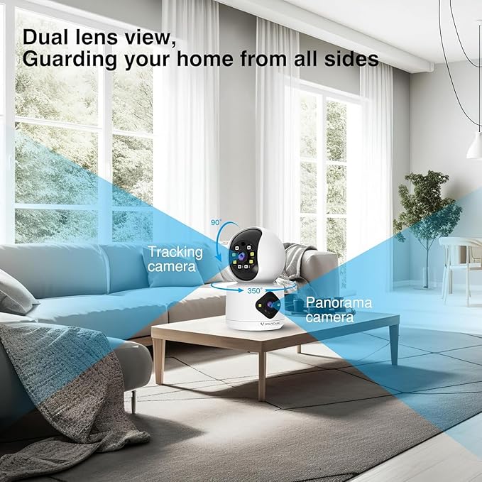 VSTARCAM 1080P Camera Dual-LensI, Pet Baby Monitor, 360° Security Camera Indoor - Image 2