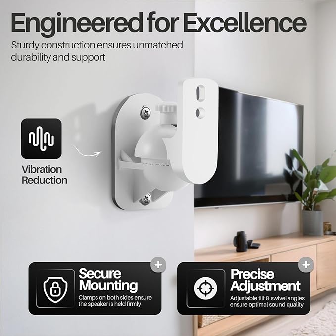 TNP Universal Satellite Speaker Wall Mount Bracket Ceiling Mount Clamp - Image 8