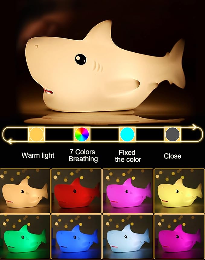 Shark USB Rechargeable Silicone LED Night Light - Image 2