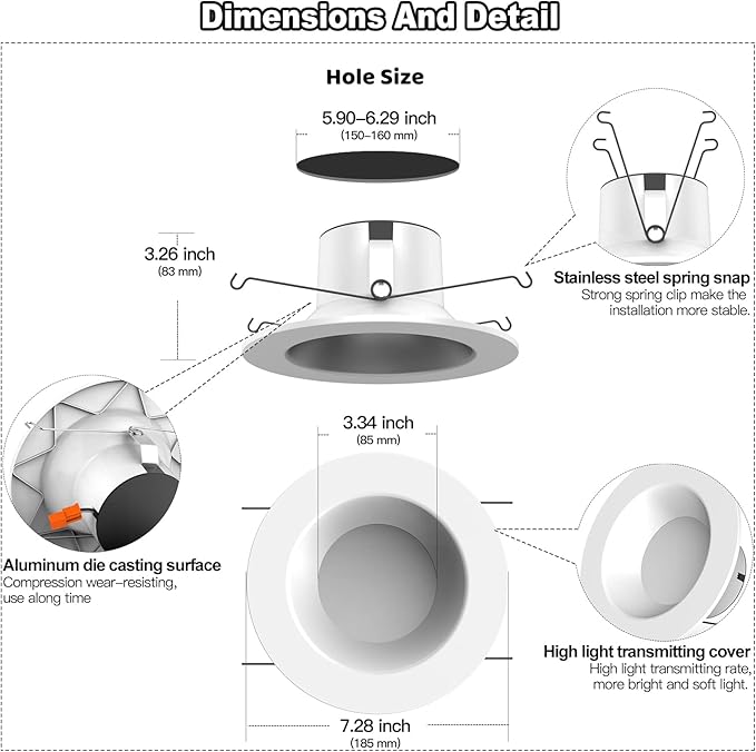 VANANCE Smart Recessed Light 6 Inch, APP Control, Cool to Warm White, - Image 3