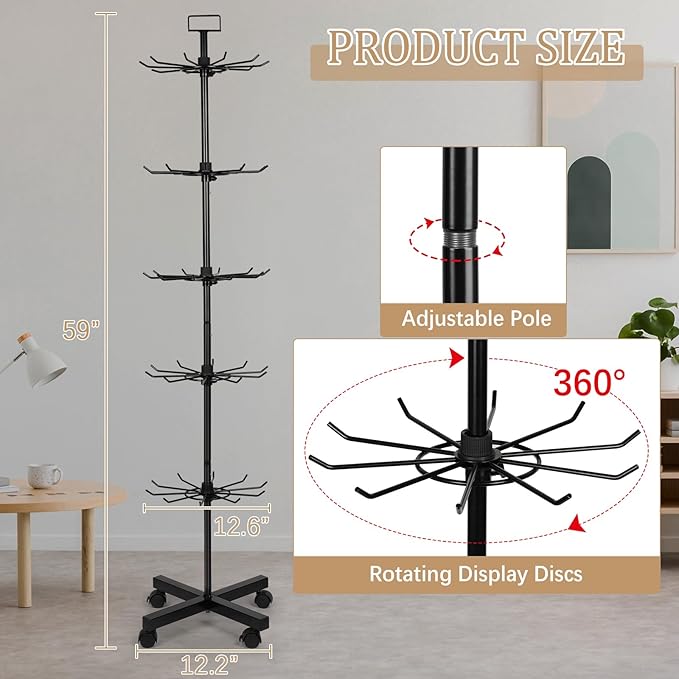 Exttlliy 5-Tier Metal Spinning Display Stand Rack - Image 2