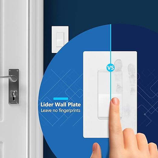 LIDER Matte White Minimalist Design Decorator Switch, Frameless Paddle Wall - Image 5
