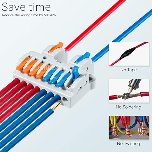 JANDECCN 6pcs DIN Rail Terminal Blocks, DIY Splicing Wire Connectors - Image 2