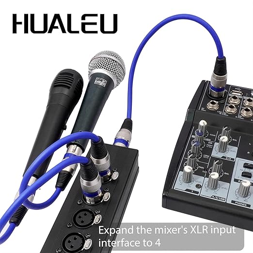 HUALEU 3Pin XLR 1 Male to 4 Female Splitter, 4WAY XLR Four-Input and one-Output - Image 9