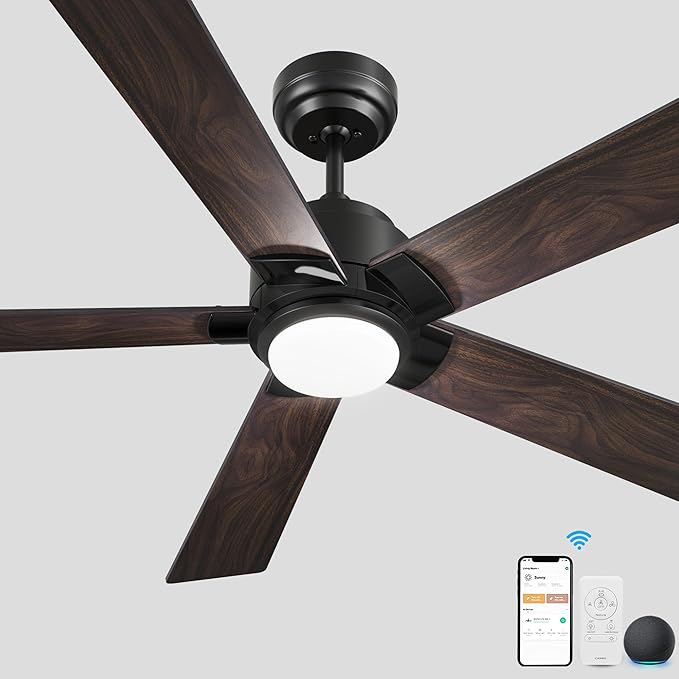 SMAAIR Smart WiFi LED Ceiling Fan, 52inch Plywood Outdoor Smart Ceiling Fan by SMAAIR