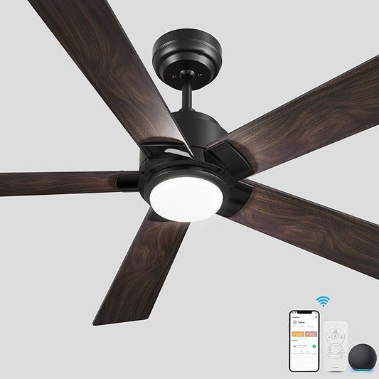 SMAAIR Smart WiFi LED Ceiling Fan, 52inch Plywood Outdoor Smart Ceiling Fan by SMAAIR