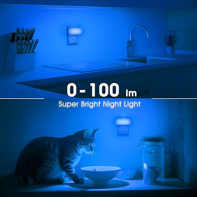 DORESshop Blue Night Light, Auto On/Off, 0-100 LM Adjustable Brightness - Image 7