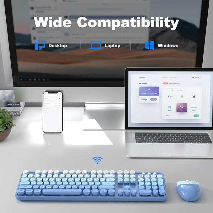 MOFII Wireless Keyboard and Mouse Combo, Full Size 2.4G Plug and Play - Image 4