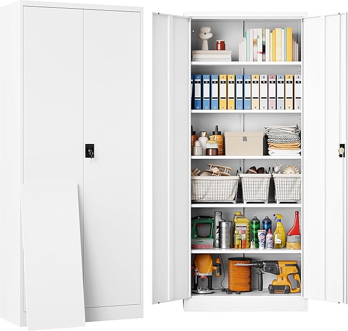 SISESOL White Metal Storage Cabinet by SISESOL