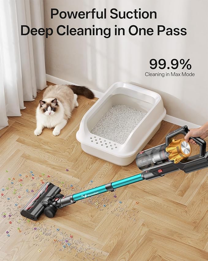 Cordless Vacuum Cleaner, 650W 55KPa 60Mins Vacuum Cleaners - Image 3