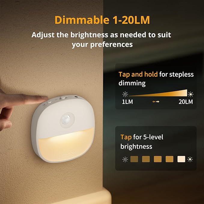 Lyridz Rechargeable Night Light, Motion Sensor Battery Nightlight, Mini - Image 4
