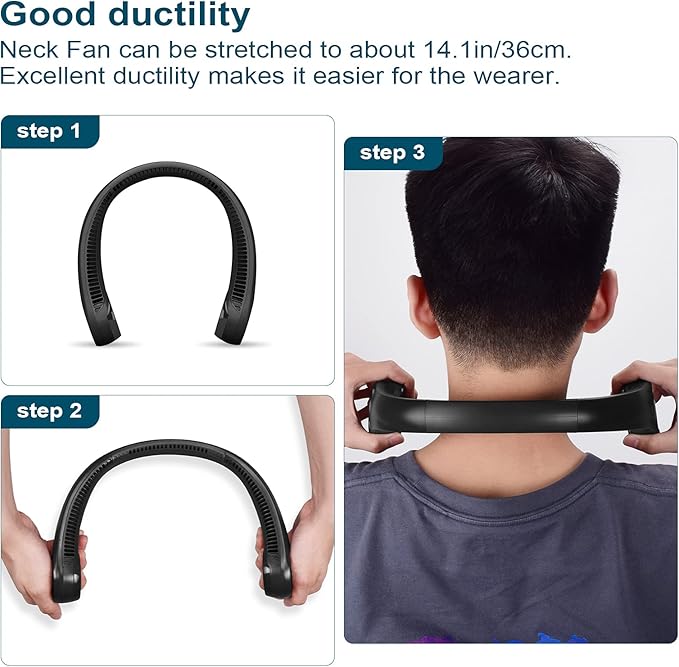 CIVPOWER Neck Fan: Portable Personal Neck Cooling Rechargeable Bladeless Fan - Image 7