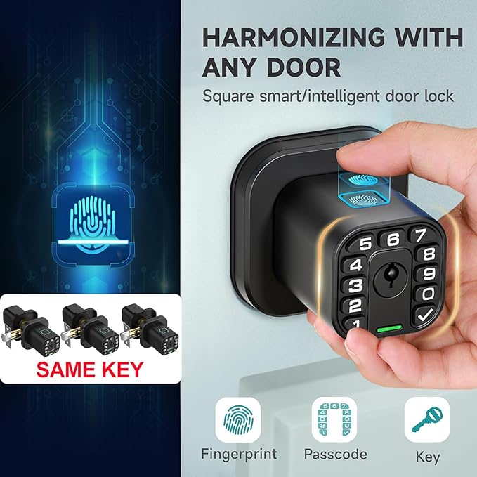 Richelock Fingerprint Door knob, Smart Biometric Door Lock - Image 2