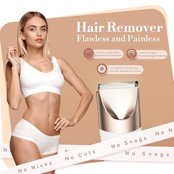 Bikini Trimmer for Women, 2 in 1 Electric Shaver for Women, Pubic Hair Trimmer - Image 3