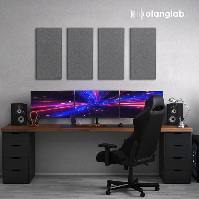 Olanglab Fiberglass Acoustic Wall Panels 4 Pack, 11.8'' x 23.6'' Sound Panels - Image 5