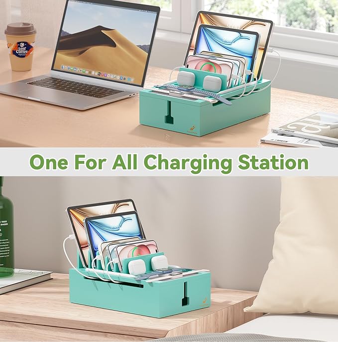 Pezin & Hulin Bamboo Charging Station, Electronic Devices Organizer - Image 8