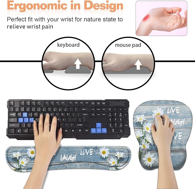 Mouse Pad Wrist Support and Keyboard Wrist Rest Set - Image 4