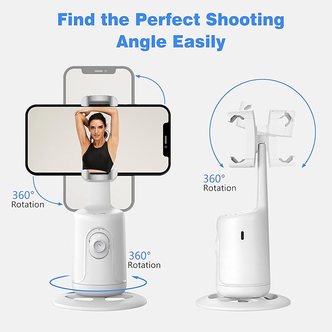 Auto Face Tracking Tripod, 360° Rotation Face Body Phone Camera Mount Smart - Image 4