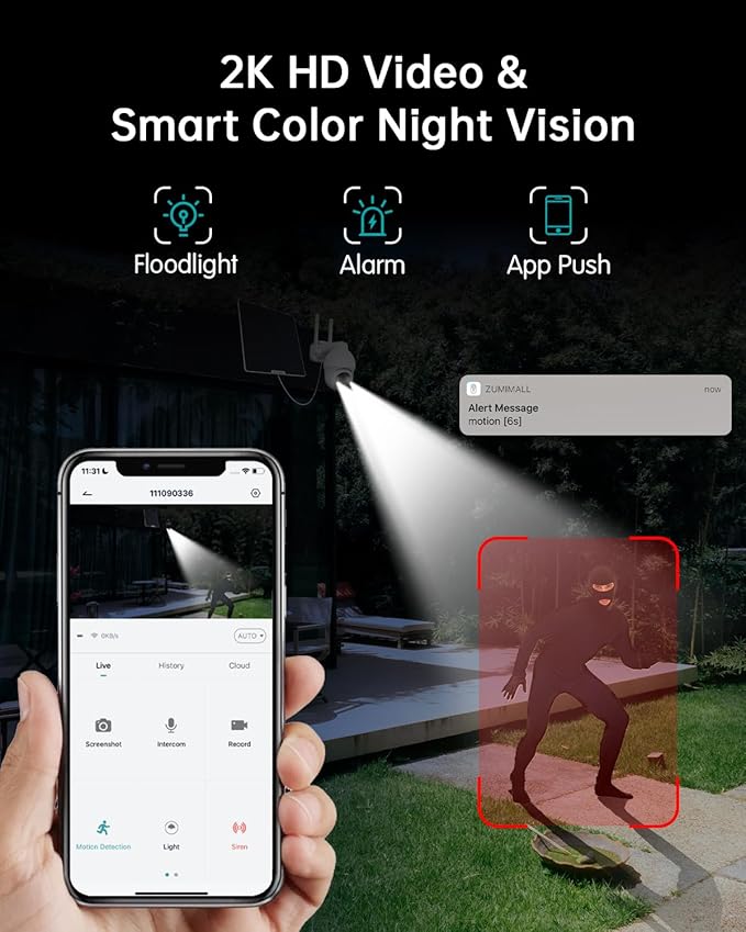 ZUMIMALL 4G LTE Cellular Security Camera, No WiFi Outdoor Camera Wireless - Image 5