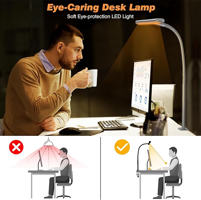 Airlonv LED Desk Lamp for Office Home, Eye-Caring Desk Light - Image 6
