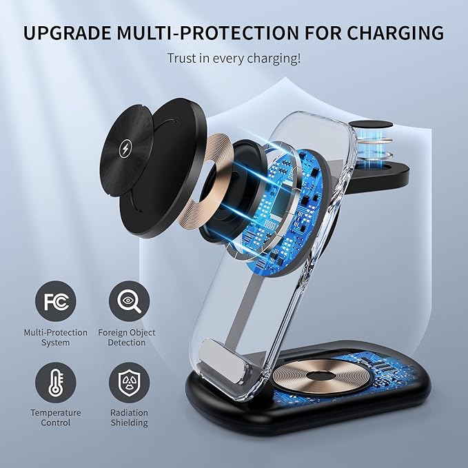 2026 Traveling Wireless Mag-Safe Fast Charging Station, Magnetic 3 in 1 Charger - Image 3