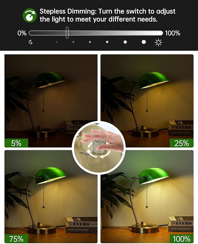 Newrays Green Glass Bankers Desk Lamp - Image 6