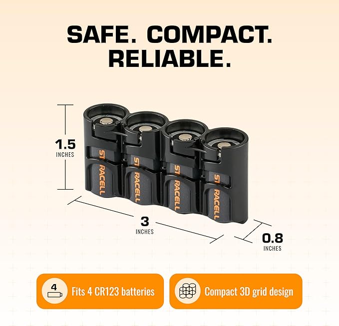 Storacell Slimline CR123 Battery Storage Caddy, Holds 4 Batteries - Image 6