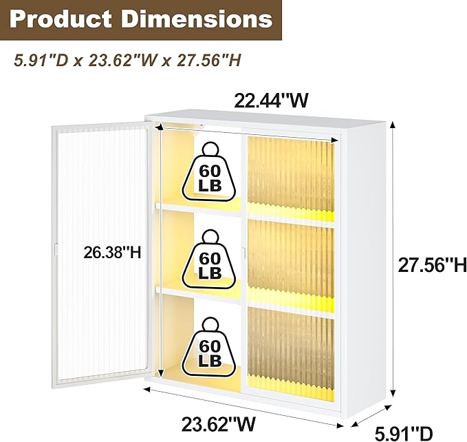 Bathroom Wall Cabinet Over Toilet, Metal Laundry Room Cabinets Wall Mounted - Image 2