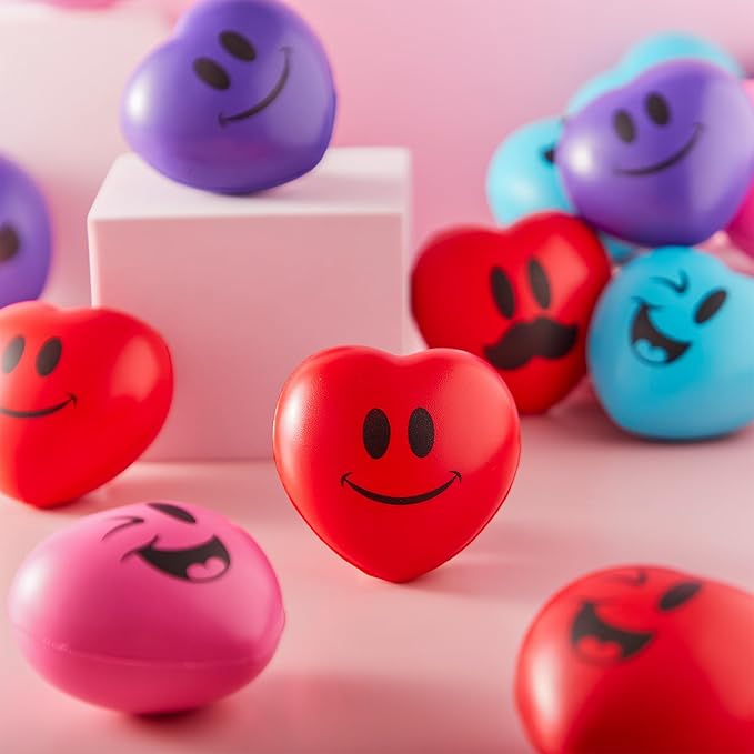 JOYIN 15 Pcs Valentines Heart Shape Stress Ball, Valentine's Day 3 inch Heart - Image 3