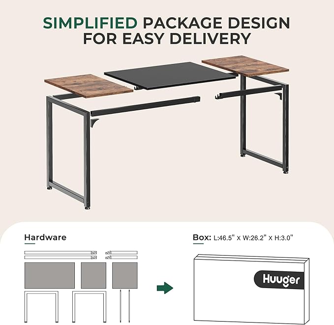 Huuger Computer Desk, 63 Inch Office Desk, Gaming Desk - Image 8