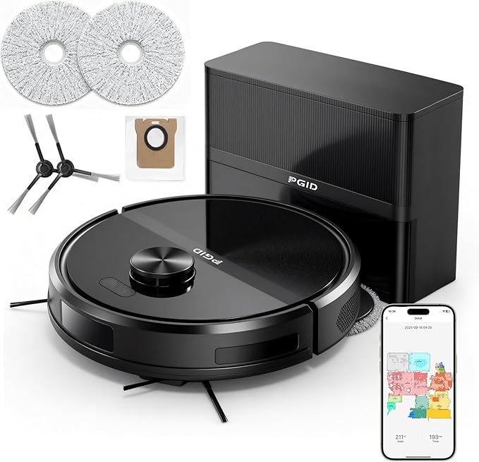 PGID Self-Emptying Robot Vacuum Cleaner, Robot Vacuum and Mop, FlexiArm Edge by PGID