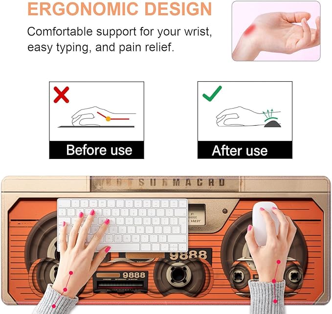 Ergonomic Keyboard Wrist Rest & Mouse Pad Wrist Rest Set, Large XXL Gaming Desk - Image 5