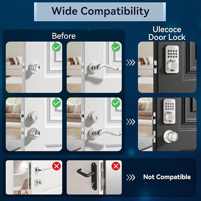Ulecoce Fingerprint Keypad Deadbolt - Image 9