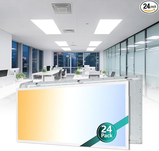 VocgoUU 2x4 LED Flat Panel Light, 24 Pack, Selectable 40W/50W/60W, by VocgoUULighting