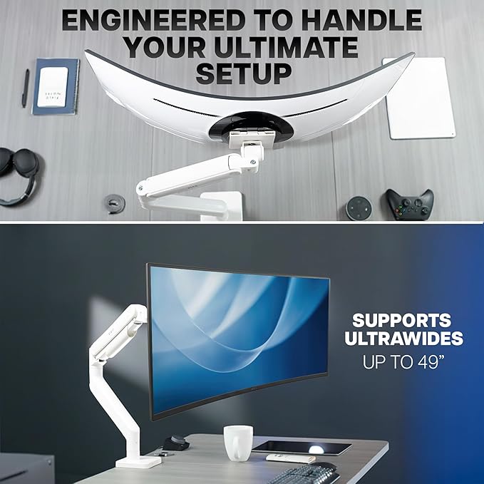 VIVO Heavy Duty Aluminum Ultrawide Monitor Tension Arm - Image 7