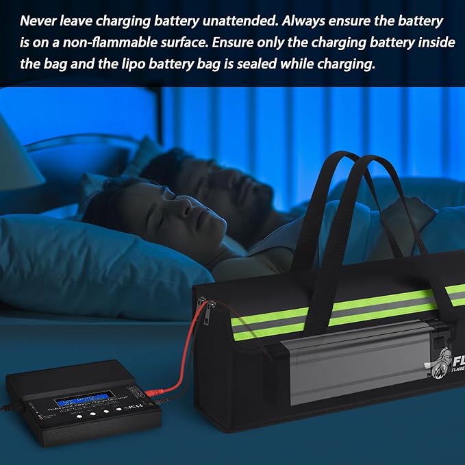 FLASLD 2-Pack Lipo Fireproof Bag Ebike Accessories Battery Charging Case Charge - Image 6