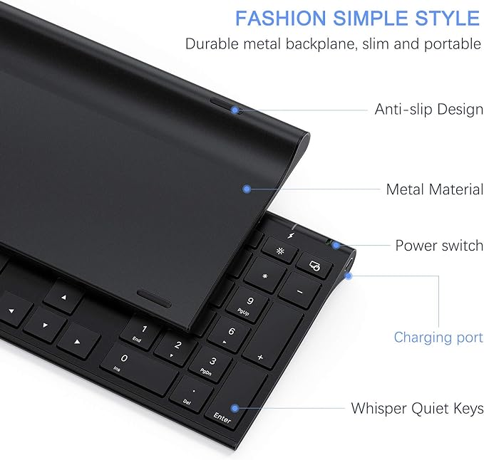 Wireless Keyboard and Mouse, Vssoplor 2.4GHz Rechargeable Compact Quiet - Image 2