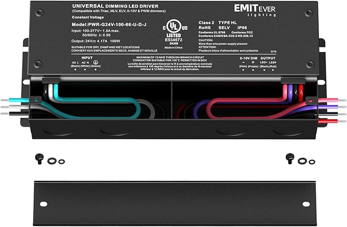 EMITEVER Dimmable Led Driver, 100W AC 100V-277V to DC 24V Transformer, 5-in-1 - Image 2