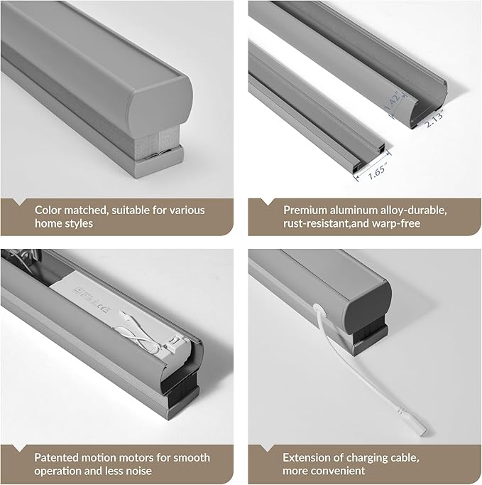Boolegon Motorized Blinds with Remote, Light Filtering Smart Blinds, Automatic - Image 4
