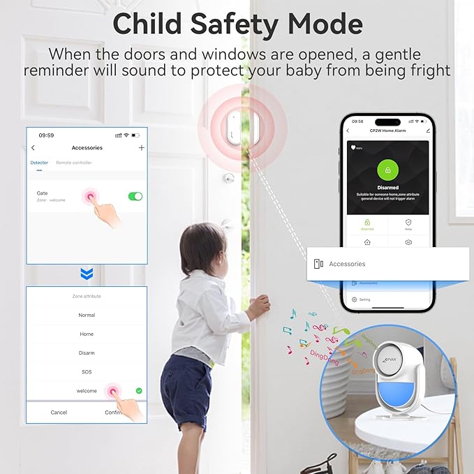 CPVAN WiFi Motion Sensor Alarm, 125dB Wireless DIY Smart PIR Motion Detector - Image 6