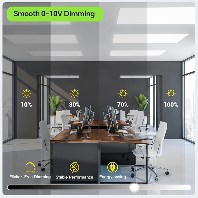 SLAclite 6 Pack 2x4 LED Flat Panel Light 50/40/35/30/25W 6500lm Adjustable - Image 5