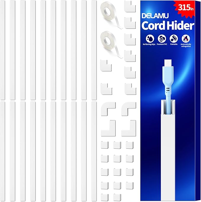 Delamu Cable Hider, 315in Cord Hider Cord Covers by DELAMU