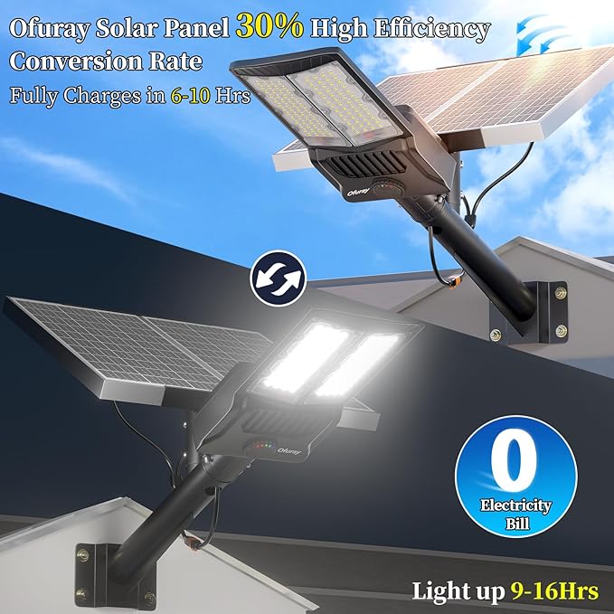 Ofuray Of-10600w Solar Street Lights Outdoor, 750000lm Solar Security Flood - Image 7