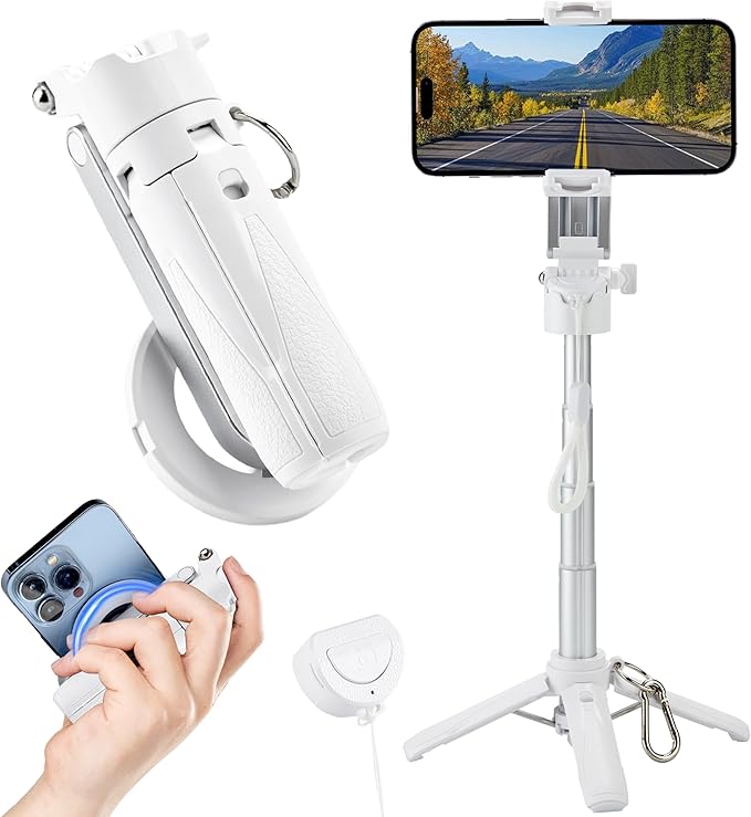 MQOUNY for Magsafe Tripod Stand for iPhone, Portable Pocket Size Selfie Stick by MQOUNY