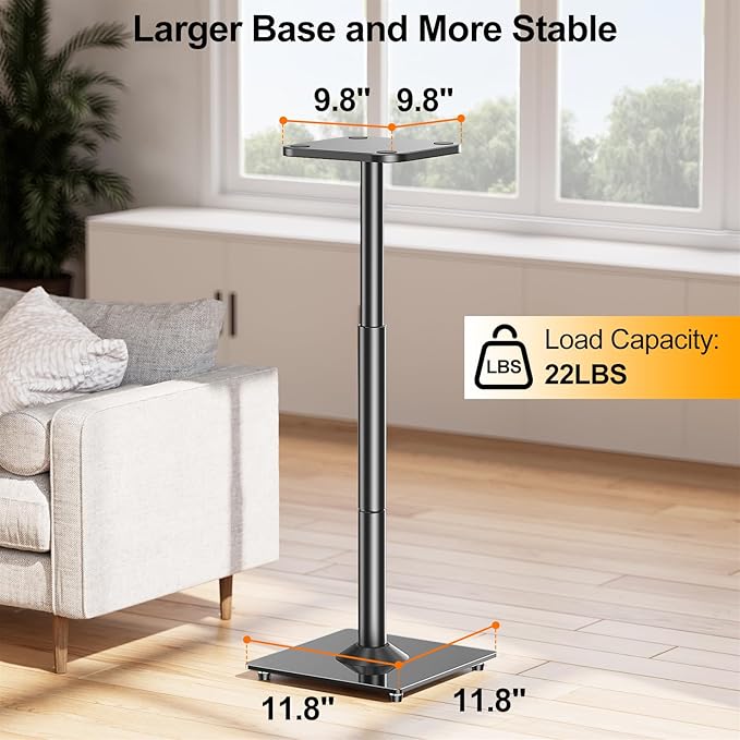 ELIVED Universal Speaker Stands Height Adjustable 28"-37.4", Bookshelf Speaker - Image 5
